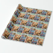 Retro San Francisco Patchwork Geschenkpapier (Ungerollt)