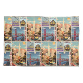 Retro San Francisco Patchwork Kissenbezug (Rückseite)