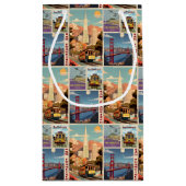 Retro San Francisco Patchwork Kleine Geschenktüte (Rückseite)