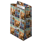 Retro San Francisco Patchwork Kleine Geschenktüte (Vorderseite Schrägansicht)