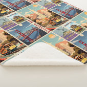 Retro San Francisco Patchwork Sherpadecke (3/4)