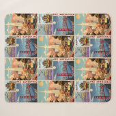 Retro San Francisco Patchwork Sherpadecke (Vorderseite (Horizontal))