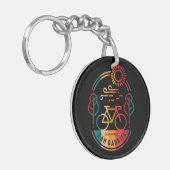 Retro San Gabriel Radweg. Schlüsselanhänger (Vorderseite links)