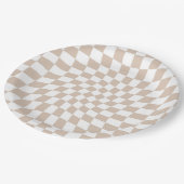 Retro Sand Rose Rosa Pastellfarben Karton Pappteller (Schrägansicht)