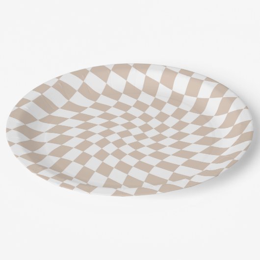 Retro Sand Rose Rosa Pastellfarben Karton Pappteller (Schrägansicht)