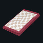 Retro Sand Rose Rosa Pastellfarben Karton Tri-fold Geldbeutel<br><div class="desc">Perfektes Kissen mit schachbrettgedeckten Kissen in Pastellfarben,  voll mit tollen Vibes. Moderne Schachbretter in pastellfarbenem Sand Rose Rosa. Dieses schöne Retro psychedelische Design bringt Sie ins Wunderland. Verwarfte Karos in Pastellfarben. wirbelnd und wirbelnd,  Drehung-Karo,  karierte Muster</div>