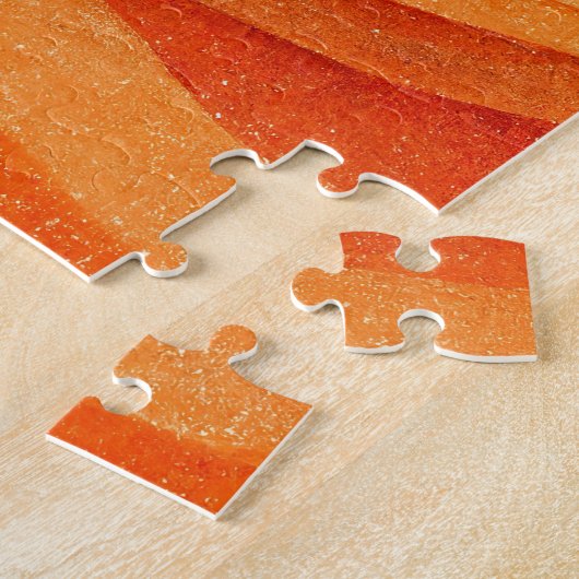 Retro Sand Streams Landschaft Illustration Orange Puzzle (Seite)