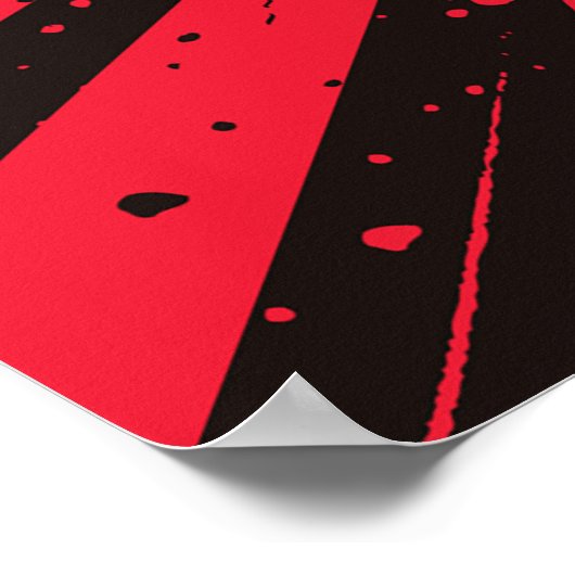 Retro Sänger rot und schwarz Poster (Ecke)