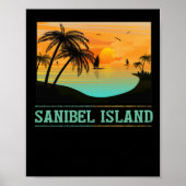 Retro Sanibel Island Florida Tropical Sunset Beach Poster (Vorne)