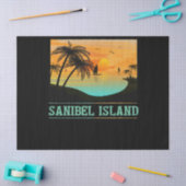 Retro Sanibel Island Florida Tropical Sunset Beach Seidenpapier (Basteln)