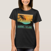 Retro Sanibel Island Florida Tropical Sunset Beach T-Shirt (Vorderseite)