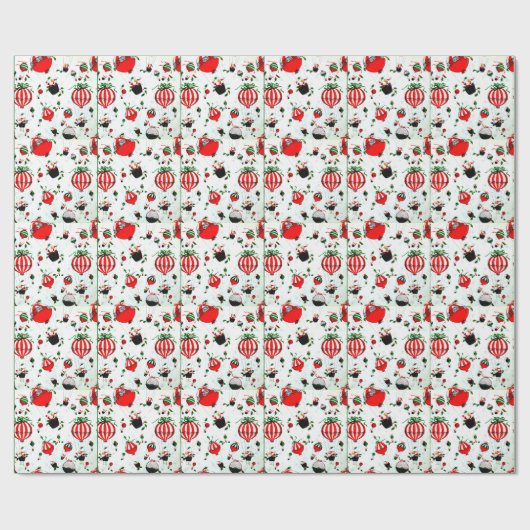 RETRO SANKT IN EINEM BALLON-PACKPAPIER GESCHENKPAPIER (Flach)