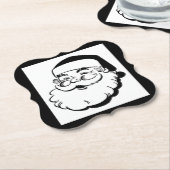 Retro Sankt Schwarzweiss Untersetzer (angewinkelt)