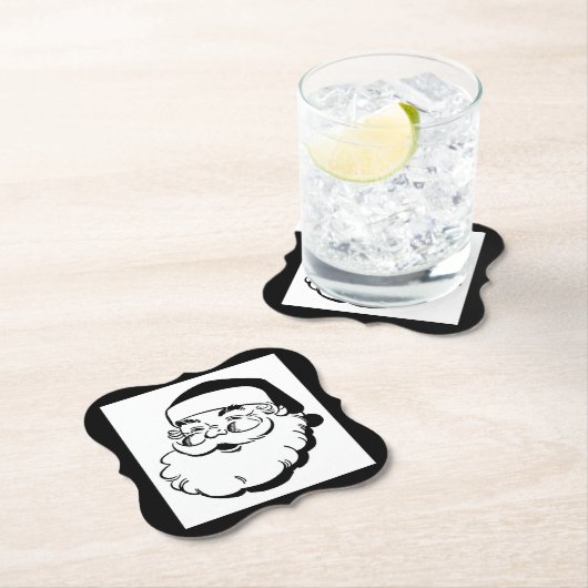 Retro Sankt Schwarzweiss Untersetzer (Vor Ort)