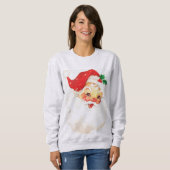 Retro Sankt-Weihnachtsstrickjacke-Pullover Sweatshirt (Vorne ganz)