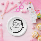 Retro Sankt-Weiß Pappteller (Party)