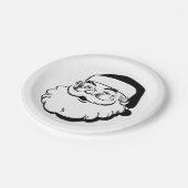 Retro Sankt-Weiß Pappteller (Schrägansicht)