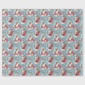 Retro Santa and Glam Holiday Cheer Geschenkpapier (Flach)