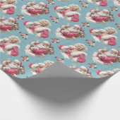 Retro Santa and Glam Holiday Cheer Geschenkpapier (Ecke)