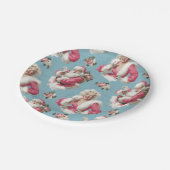 Retro Santa and Glam Holiday Cheer Pappteller (Schrägansicht)