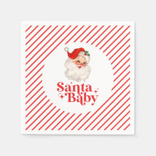 Retro Santa Baby Weihnachts-Baby-Party Serviette