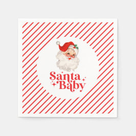 Retro Santa Baby Weihnachtsdusche Serviette