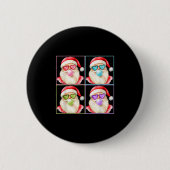 Retro Santa Blowing Bubble Gum P Art Sungles Chris Button (Vorderseite)