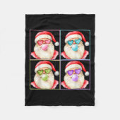 Retro Santa Blowing Bubble Gum P Art Sungles Chris Fleecedecke (Vorderseite)