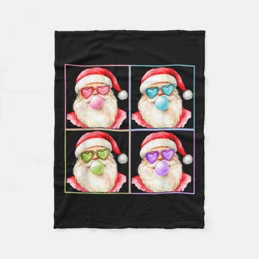 Retro Santa Blowing Bubble Gum P Art Sungles Chris Fleecedecke (Vorderseite)
