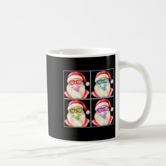 Retro Santa Blowing Bubble Gum P Art Sungles Chris Kaffeetasse (Rechts)