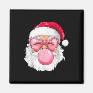 Retro Santa Blows Gum Herzensmuscheln froh Magnet
