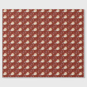 Retro Santa Burgundy Red Festive Charm Geschenkpapier (Flach)