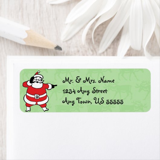 Retro Santa Christmas Address Labels (Insitu)