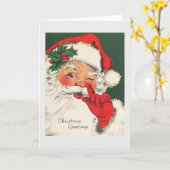 Retro Santa Christmas Card Karte (Gelbe Blume)