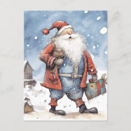Retro santa Christmas Feiertagspostkarte