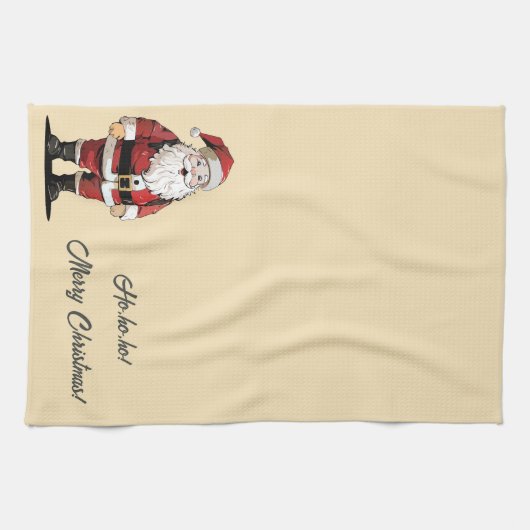 Retro Santa Christmas Geschirrtuch (Horizontal)