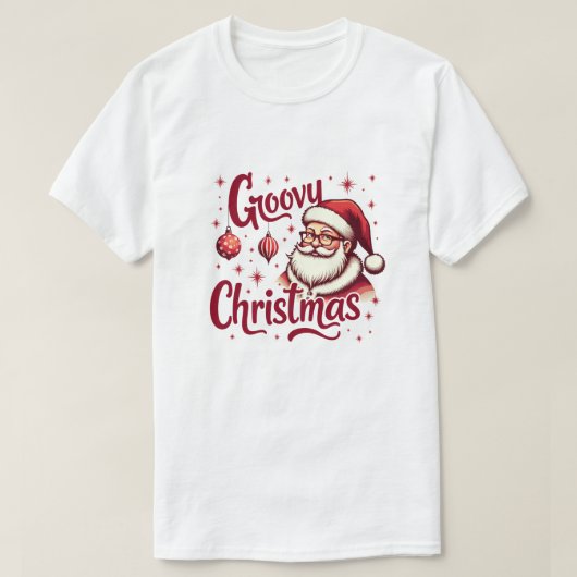 Retro Santa Christmas - Groovy Holiday Style T-Shirt (Design vorne)