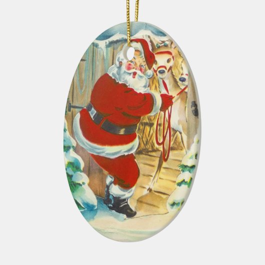 Retro Santa Christmas Ornament (Links)
