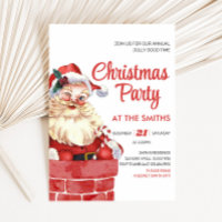Retro Santa Christmas Party Einladung
