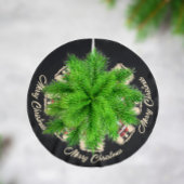 Retro Santa Christmas Polyester Weihnachtsbaumdecke