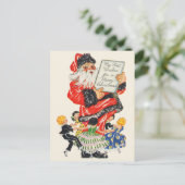 Retro Santa Christmas Postkarten (Stehend Vorderseite)