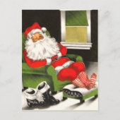 Retro Santa Christmas Postkarten (Vorderseite)