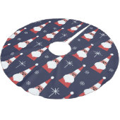 Retro Santa Christmas Red Pattern Polyester Weihnachtsbaumdecke (Schrägansicht)