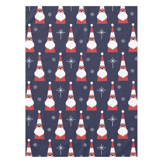 Retro Santa Christmas Red Pattern Tischdecke (Vorderseite)