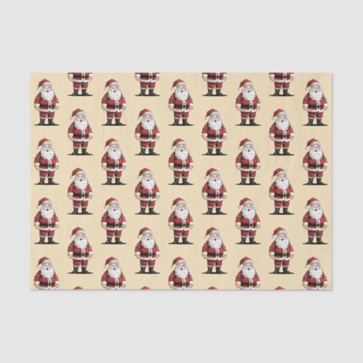 Retro Santa Christmas Seidenpapier (Vorderseite)