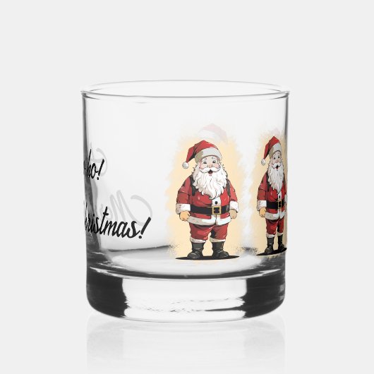 Retro Santa Christmas Whiskyglas (Rückseite)