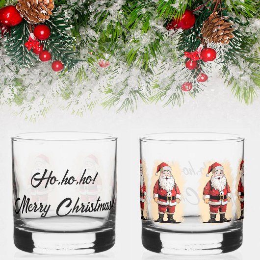 Retro Santa Christmas Whiskyglas
