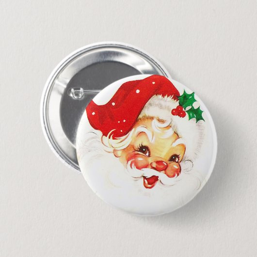 Retro Santa Christmas Xmas Abzeichen Button Button (Vorne & Hinten)