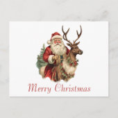 Retro Santa Classic Traditioneller Weihnachtsurlau Postkarte (Vorderseite)
