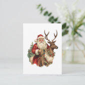 Retro Santa Classic Traditionelles Weihnachten Postkarte (Stehend Vorderseite)